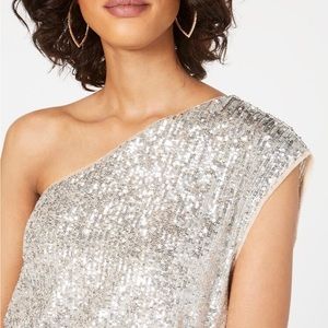Adrianna Papell sequin one shoulder dress